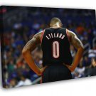 Damian Lillard Portland Trail Blazers Back Basketball  20x16 inch FRAMED CANVAS WALL PRINT