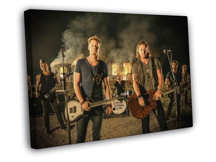 Florida Georgia Line Brian Kelley Tyler Hubbard  20x16 inch FRAMED CANVAS WALL PRINT
