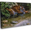 Tiger River Amazing Animal Awesome Painting  20x16 inch FRAMED CANVAS WALL PRINT