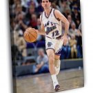 John Stockton Utah Jazz Retro Basketball Dribbling  20x16 inch FRAMED CANVAS WALL PRINT