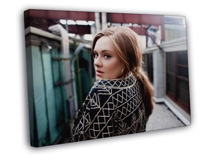 Adele Pop Singer Music WALL  20x16 inch FRAMED CANVAS PRINT