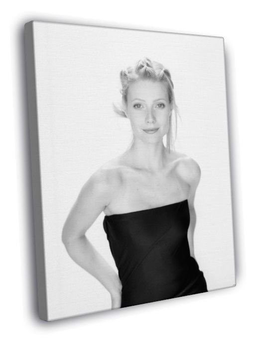 Gwyneth Paltrow Cute Actress BW  20x16 inch FRAMED CANVAS WALL PRINT