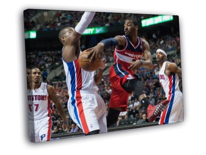 John Wall Wizards No Look Pass Basketball  20x16 inch FRAMED CANVAS WALL PRINT