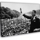 MLK Martin Luther King Jr. Crowd Waving Old Retro BW  20x16 inch FRAMED CANVAS WALL PRINT