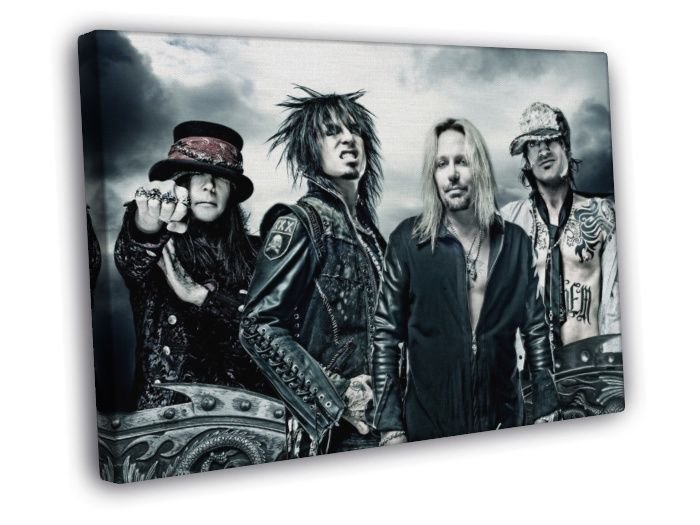 Motley Crue Mick Mars Nikki Sixx Vince Neil Tommy Lee  20x16 inch FRAMED CANVAS WALL PRINT