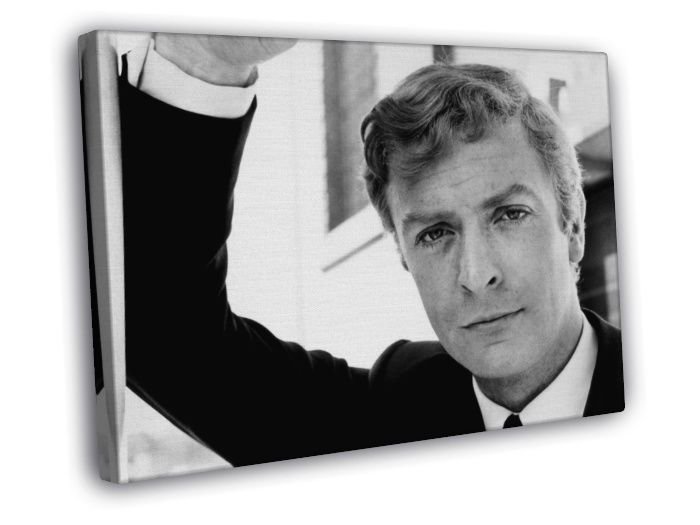 Michael Caine Portrait Young Elegant Actor Retro Rare  20x16 inch FRAMED CANVAS WALL PRINT
