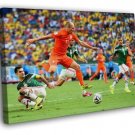 Arjen Robben Jump Goal The Netherlands World Cup WALL  20x16 inch FRAMED CANVAS PRINT