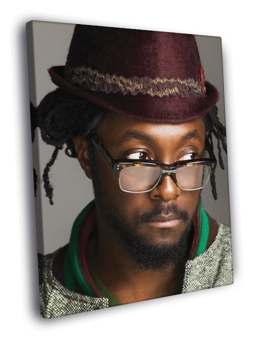 Will.I.Am Portrait Hip Hop R&B Music Rare  20x16 inch FRAMED CANVAS WALL PRINT