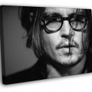 Johnny Depp Amazing BW Portrait Glasses Hot Handsome WALL  20x16 inch FRAMED CANVAS PRINT