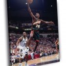Gary Payton Layup Seattle SuperSonics  20x16 inch FRAMED CANVAS WALL PRINT