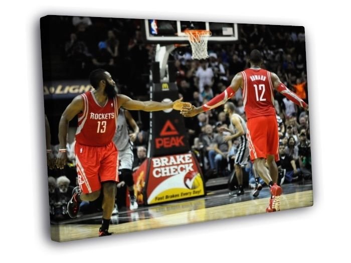 James Harden Dwight Howard Houston Basketball  20x16 inch FRAMED CANVAS WALL PRINT