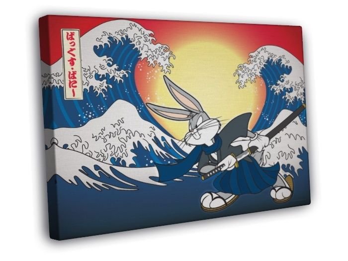 Bugs Bunny Looney Tunes Cool Amazing Art WALL  20x16 inch FRAMED CANVAS PRINT