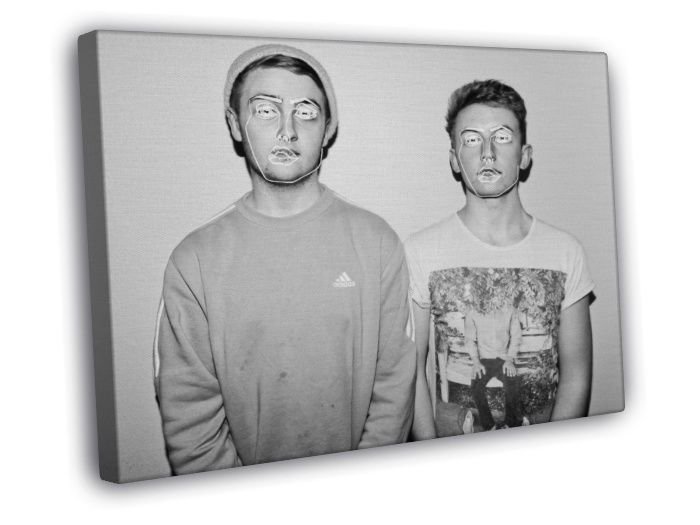 Disclosure Electronic Duo Music BW Art  20x16 inch FRAMED CANVAS WALL PRINT