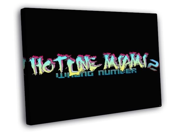 Hotline Miami 2 Video Game  20x16 inch FRAMED CANVAS WALL PRINT