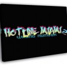 Hotline Miami 2 Video Game  20x16 inch FRAMED CANVAS WALL PRINT