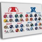 All NFL Teams Helmets Logos Football Sport  20x16 inch FRAMED CANVAS WALL PRINT