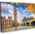 London Westminster Palace Big Ben Great Britain  20x16 inch FRAMED CANVAS WALL PRINT