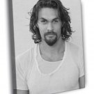 Jason Momoa Actor Portrait BW WALL  20x16 inch FRAMED CANVAS PRINT