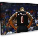 Damian Lillard Portland Trail Blazers Back Basketball WALL  20x16 inch FRAMED CANVAS PRINT