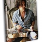 Johnny Depp Guitar Hot Charming Handsome Amazing Rare WALL  20x16 inch FRAMED CANVAS PRINT