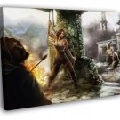 Tomb Raider Awesome Fight Video Game WALL  20x16 inch FRAMED CANVAS PRINT