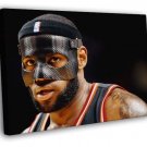 LeBron James King Portrait Black Mask Miami Heat  20x16 inch FRAMED CANVAS WALL PRINT