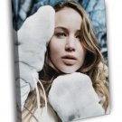 Jennifer Lawrence Portrait Actress  20x16 inch FRAMED CANVAS WALL PRINT