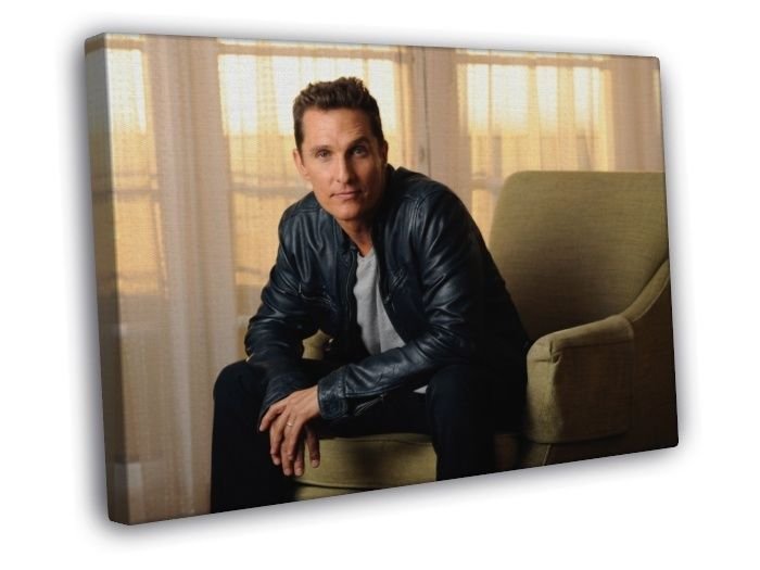 Matthew McConaughey Actor Awesome Handsome  20x16 inch FRAMED CANVAS WALL PRINT