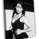 Sophie Marceau Actress Retro Vintage BW WALL  20x16 inch FRAMED CANVAS PRINT