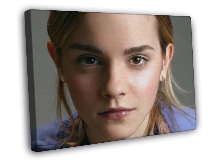 Emma Watson Cute Face Portrait Actress Eyes  20x16 inch FRAMED CANVAS WALL PRINT
