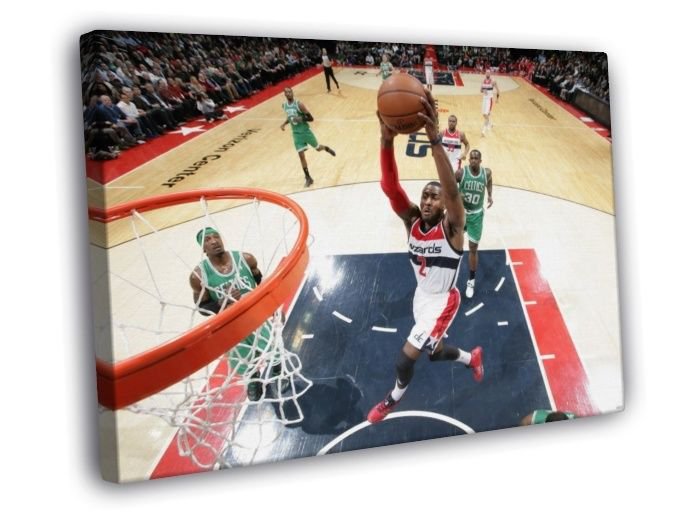 John Wall Washington Wizards Dunk Basketball  20x16 inch FRAMED CANVAS WALL PRINT