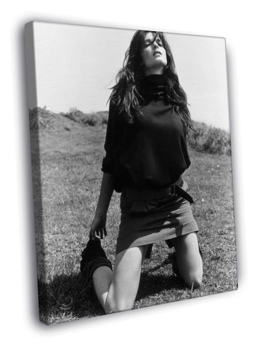 Stephanie Seymour Actress Model BW  20x16 inch FRAMED CANVAS WALL PRINT