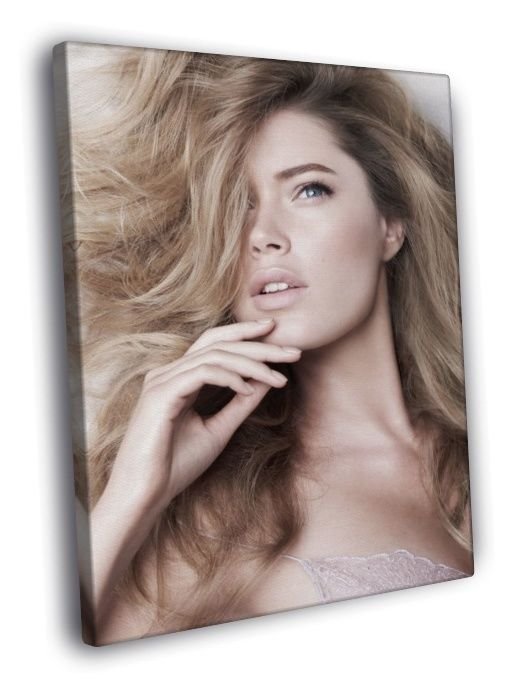 Doutzen Kroes Portrait Beautiful Model Rare  20x16 inch FRAMED CANVAS WALL PRINT