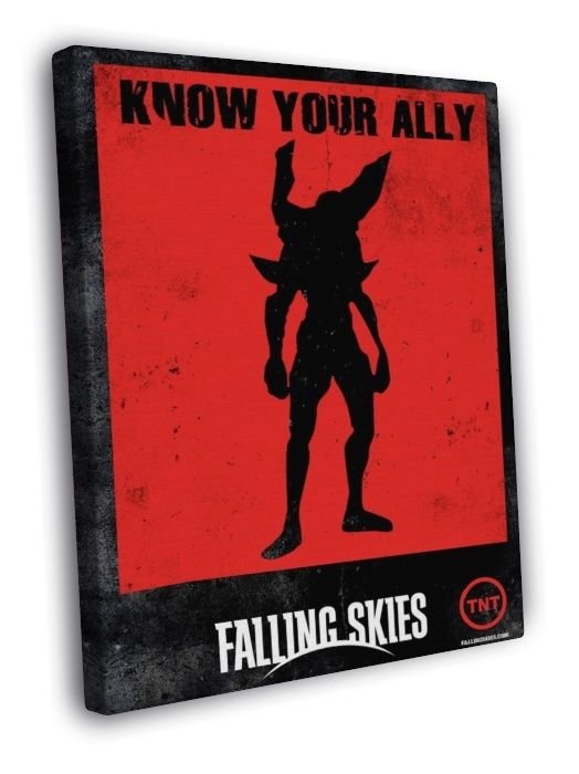 Know Your Ally Alien Extraterrestrial Falling Skies  20x16 inch FRAMED CANVAS WALL PRINT