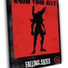 Know Your Ally Alien Extraterrestrial Falling Skies  20x16 inch FRAMED CANVAS WALL PRINT