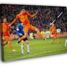 Robin van Persie Goal Jump Amazing Soccer Football  20x16 inch FRAMED CANVAS WALL PRINT