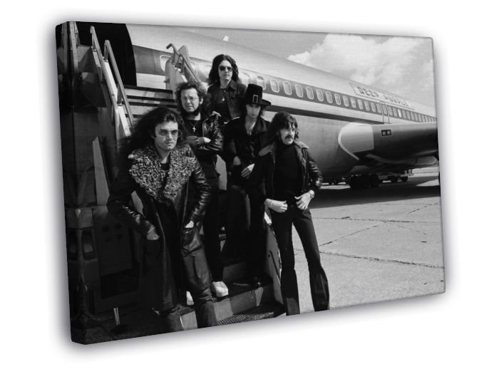 Deep Purple Amazing BW Retro Hard Rock Heavy Metal  20x16 inch FRAMED CANVAS WALL PRINT