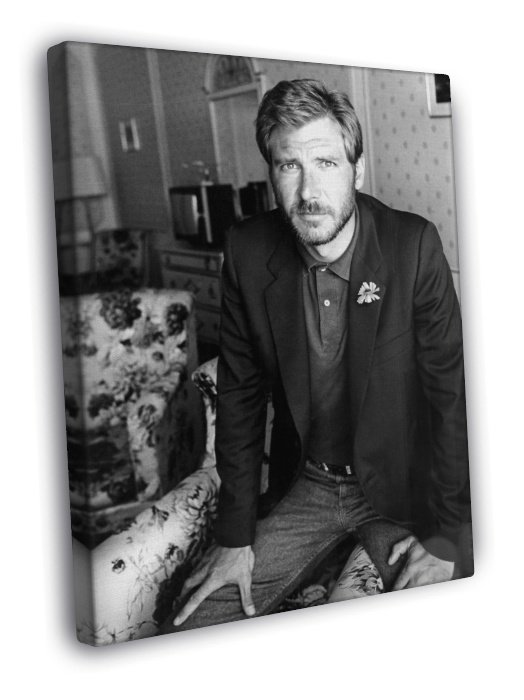 Harrison Ford Young Handsome Amazing BW Portrait Rare  20x16 inch FRAMED CANVAS WALL PRINT