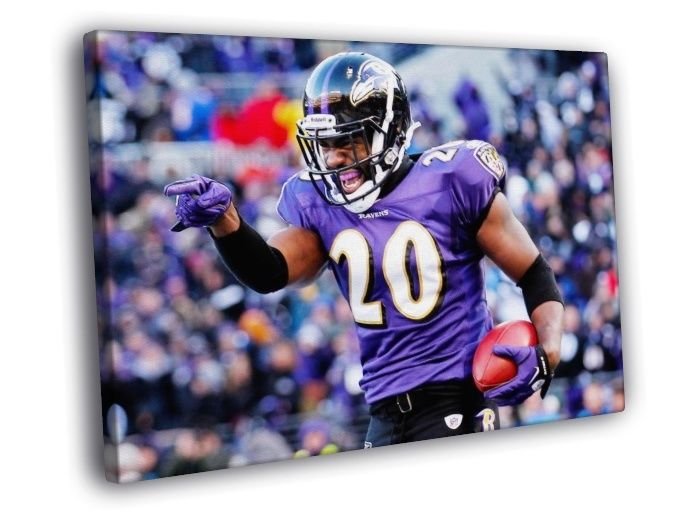 Edward Earl Reed Baltimore Ravens Football Sport  20x16 inch FRAMED CANVAS WALL PRINT