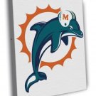 Miami Dolphins Football Logo Hockey Sport Art  20x16 inch FRAMED CANVAS WALL PRINT