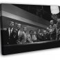 Rat Pack Pool Table Retro Music Band BW  20x16 inch FRAMED CANVAS WALL PRINT