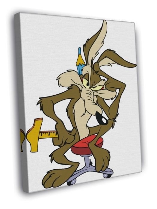 Wile E. Coyote The Road Runner Looney Tunes Funny Art  20x16 inch FRAMED CANVAS WALL PRINT
