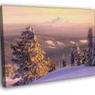 Snow Hills Forest Mountain Beautiful Nature  20x16 inch FRAMED CANVAS WALL PRINT