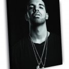 Drake Chains Awesome BW Portrait Handsome Rap Singer  20x16 inch FRAMED CANVAS WALL PRINT
