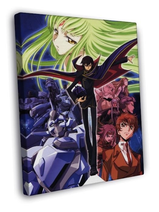 Code Geass Characters Green Hair Anime Manga Art  20x16 inch FRAMED CANVAS WALL PRINT