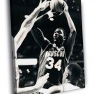Hakeem Olajuwon Houston Rockets Retro Vintage WALL  20x16 inch FRAMED CANVAS PRINT