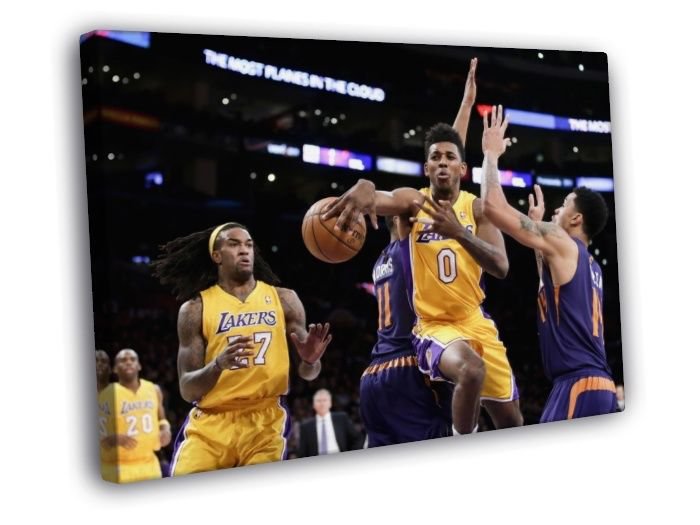Nick Young Pass Swaggy P Los Angeles Lakers WALL  20x16 inch FRAMED CANVAS PRINT