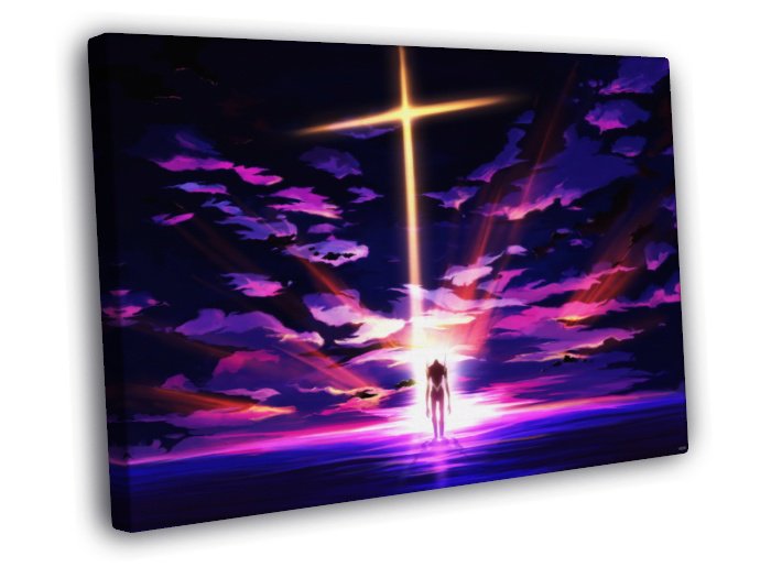 Neon Genesis Evangelion Unit-01 EVA 01 Anime  20x16 inch FRAMED CANVAS WALL PRINT