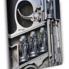 Pistol Gun Bullets Aliens Art WALL  20x16 inch FRAMED CANVAS PRINT