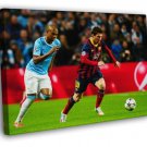 Lionel Messi Dribbling Barcelona Champions League WALL  20x16 inch FRAMED CANVAS PRINT